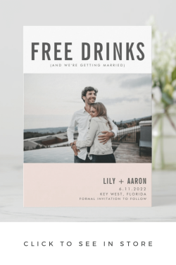 Free Drinks Funny Wedding Save the Date | Style Lily 